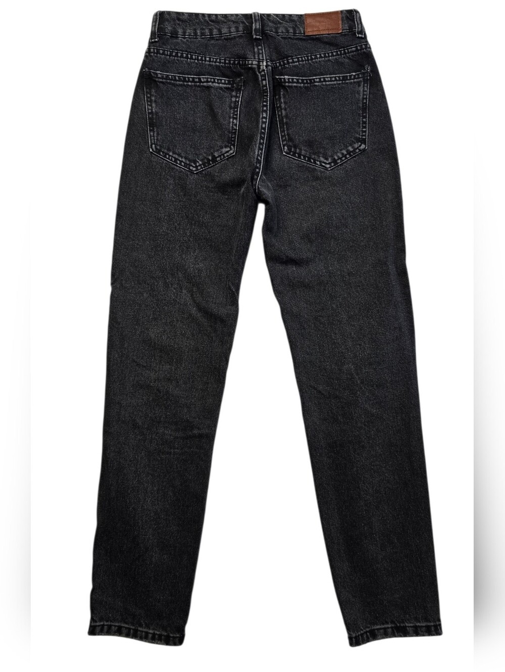 Bershka Black Slim Straight Jeans with Knee Rip - Picture 3 of 12